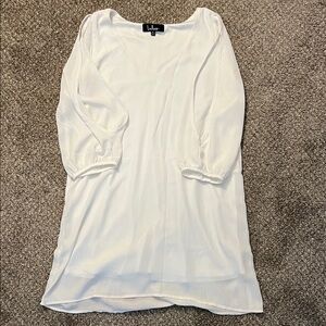 Lulu's White Relaxed 3/4 Sleeve Blouse